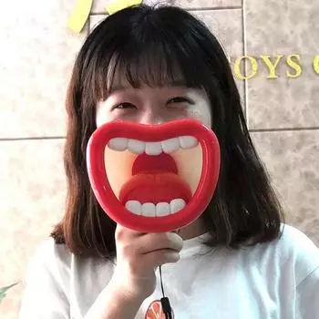 Yousheng Забавный мегафон с большим ртом, записывающий преобразователь голоса, детский микрофон, игрушка, сувениры для вечеринки белый