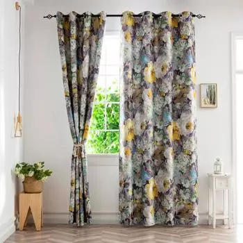 Yousheng затемненные полиэстеровые шторы в стиле масляной живописи удобные сенсорные оконные шторы для домашнего декора жёлтый