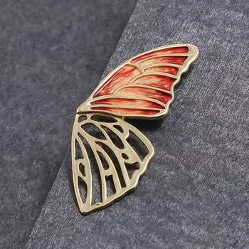 Yousheng Женская Брошь Полая Форма Бабочки Нержавеющая Нескользящая Износостойкая Пальто Воротник Шапка Шарф Украшение Прищепка Для Одежды Ювелирные Изделия синий
