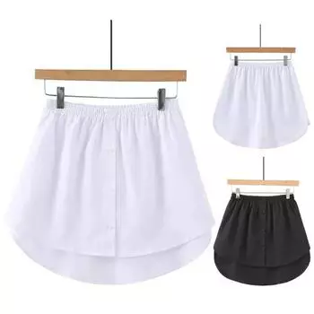 Yousheng Женская мини-юбка с эластичной талией, однотонная короткая юбка с пуговицами, декор в повседневном стиле, нижняя часть одежды M белый