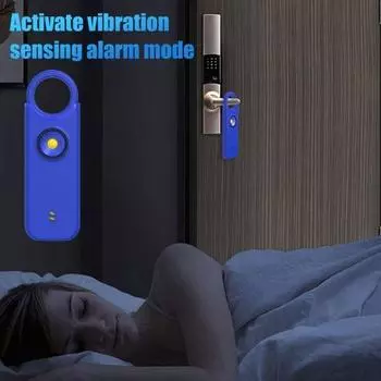 Yousheng Женская персональная сигнализация безопасности 135 дБ громкий звук Type-C перезаряжаемый портативный брелок с вытяжным кольцом и стробоскопом розовый