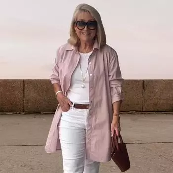 Yousheng женская рубашка с длинным рукавом, лацканами, пуговицами, планкой, рубашка, топы, однотонная, свободного кроя, рубашка средней длины, повседневная, для свиданий, вечеринок, офиса, уличная одежда S розовый