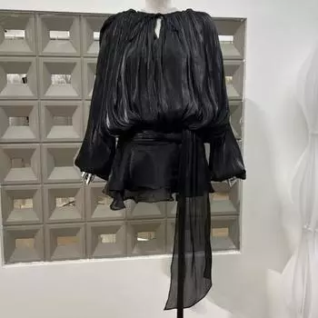 Yousheng Женская рубашка с круглым вырезом, шнуровкой, длинным рукавом, пуловер, топы с застежкой-молнией, повседневные топы, повседневная одежда XL розы красного