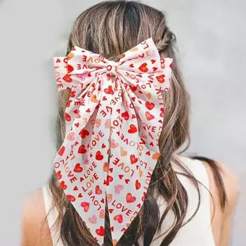 Yousheng Женская шпилька для волос в форме банта с лентой, сердечком, узором в виде губ, заколка для волос с пружиной, аксессуары для волос на затылке, свадебный подарок 6