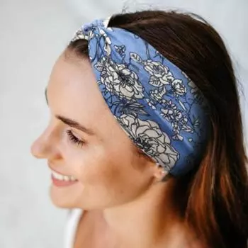 Yousheng женская спортивная повязка на голову в стиле ретро с цветочным принтом, поглощающая пот, широкая эластичная повязка на голову для йоги, аксессуары для волос чёрный