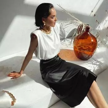 Yousheng Женская юбка-миди с высокой талией, сплошной цвет, гладкая атласная юбка, платье, закрывающая бедра, вечерние, свадебные, драпированные, трапециевидной юбки для поездок на работу S фиолетовый