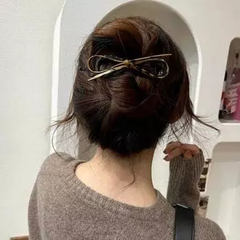 Yousheng Женская заколка для волос из искусственной кожи с бантом и декором Заколка для волос Заколка для волос на затылке Головной убор Аксессуары для волос