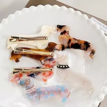 Yousheng Женская заколка для волос с рисунком в виде собаки таксы, блестящие стразы, инкрустированные заколки для волос, аксессуары для волос