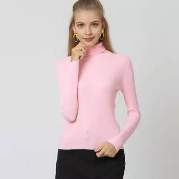 Yousheng женские топы с высоким воротником и длинным рукавом, облегающие эластичные трикотажные топы, однотонные пуловеры, повседневная одежда S серый