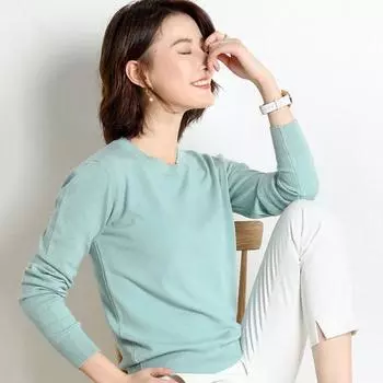 Yousheng женские зимние топы однотонные с круглым вырезом и длинными рукавами пуловер свитер свободного кроя с ребристой отделкой повседневные трикотажные топы S