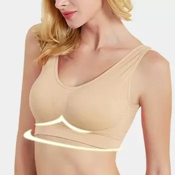 Yousheng женский бесшовный бюстгальтер с полным покрытием, беспроводной пуш-ап бюстгальтер-пуловер для тренировок, спортивный бюстгальтер для йоги, бега, повседневной носки S