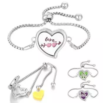 Yousheng женский браслет регулируемый размер сердце полый дизайн ароматерапия аромат диффузор браслет ювелирные изделия аксессуар G