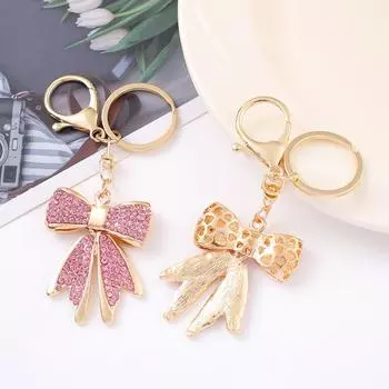 Yousheng Женский брелок со стразами и бантом, сверкающий бант, сумка, подвеска из искусственного кристалла, брелок для автомобиля, кулон, подарок на День святого Валентина розовый