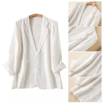 Yousheng женский повседневный костюм пальто с лацканами однобортный пиджак с длинными рукавами и карманами сплошной цвет свободный крой деловая верхняя одежда L