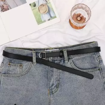 Yousheng женский ремень дамский тонкий искусственный кожаный ремень с пряжкой повседневный джинсовый поясной ремень аксессуар для платьев брюк коричневый