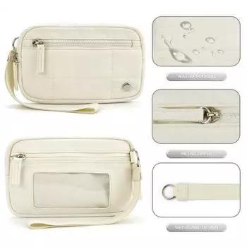 Yousheng женский стеганый нейлоновый кошелек на запястье, портативный водонепроницаемый кошелек на запястье с 3 карманами на молнии для кредитных карт и ключей хаки