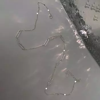 Yousheng Женское Цепное Ожерелье Скрепка Цепочка Чокер Дамы Девочки Простые Модные Украшения Для Повседневной Носки Подарки Вечеринки Аксессуар серебряный