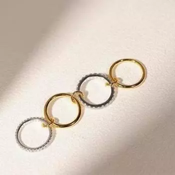 Yousheng женское кольцо многослойное кубическое цирконие гальванизированное штабелируемое кольцо разные размеры нержавеющая сталь палец ювелирные изделия для вечеринки дата US 6 золотистый