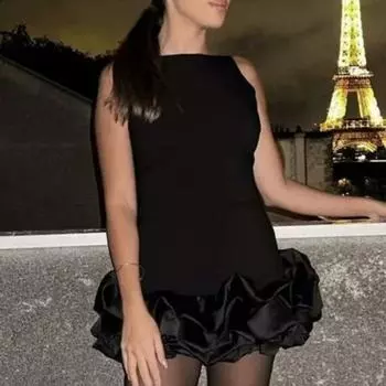 Yousheng женское сексуальное мини-платье, однотонное облегающее женское платье с круглым вырезом без рукавов и открытой спиной, короткое платье для праздничной вечеринки S