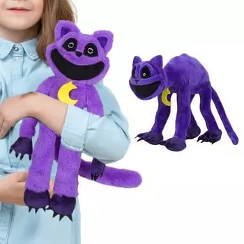 Yousheng жуткий длинноногий кот плюшевая игрушка фиолетовый цвет улыбающийся большой рот котенок животное плюшевая кукла украшение дома дети взрослые вентилятор подарок A
