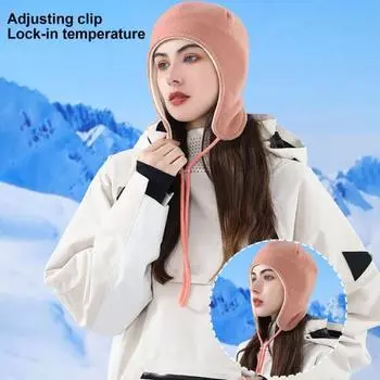 Yousheng Зимняя теплая флисовая шапка с ушами, ветрозащитная толстая шапка-бини для мужчин и женщин, двухслойная термошапка для занятий спортом на открытом воздухе