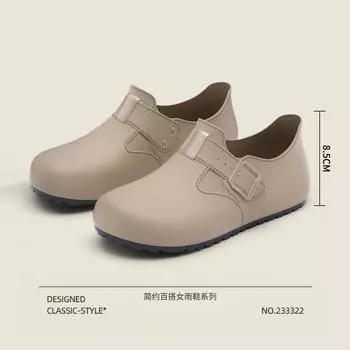 Youth attendance campus wind rubber shoes flat for shallow mouth waterproof shoes lazy rain shoes women s shoes 36