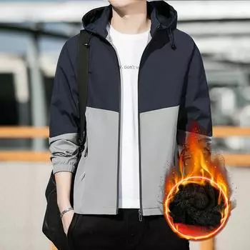 Youth Coat Winter Handsome Jacket Men s Korean Version Trendy Stand-up Collar Casual Top M зелёный