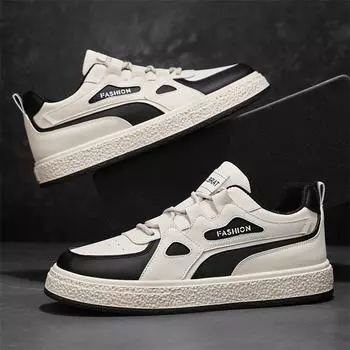 Youth Daily Tide And Leather Flat Baseplate Shoes Breathable And Comfortable Low-Top Sports Shoes Men S Shoes 39