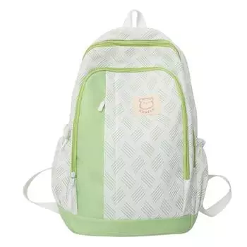 Youth Little Bear Nylon Backpack With Trendy Color Block For Commuting Daily