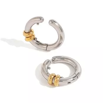 Youthway Trendy Modern Нержавеющая сталь Золото и серебро Цвет Геометрический C-образный Ушной Клипса Для Унисекс Гипоаллергенный Ювелирные Изделия Подарочные