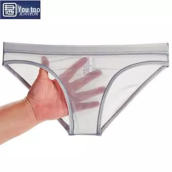 Youye Мужское сетчатое прозрачное нижнее белье - Супертонкие, плотно прилегающие брифы, сексуальные и дышащие. L