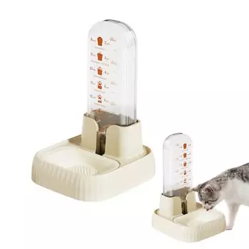 yowodana Pet Water Автоматическая пластиковая бутылка для питьевой воды для кошек, подставка для собак, фиксированная миска для питьевой воды для кошек, циркулирующая поилка большой емкости без электричества бежевый