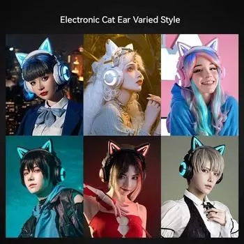 Yowu Cat Ear 3g Беспроводные наушники с шумоподавлением, красивые милые наушники для игр для девочек, киберспортивные наушники 7,1, виртуальные аудионаушники