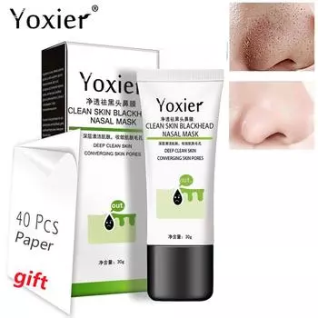 Yoxier удаляет угри, акне, пилинг для носа, тканевая маска для ухода за кожей, полоска для пор, черный шилл для лечения прыщей, глубокая очистка черной головы 30g