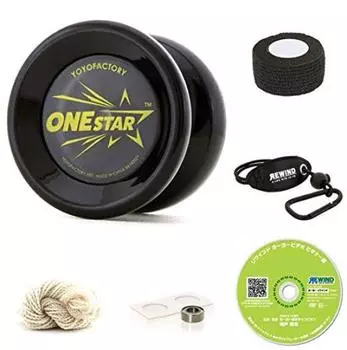 Yoyo One Star с DVD для начинающих Yoyo Factory (Стартовый набор/Прозрачный черный)