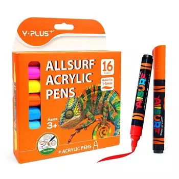 YPLUS 3x большой емкости акриловые маркерные ручки быстросохнущие водонепроницаемые и 16 цветов большой емкости акриловые маркерные ручки набор для DIY художественных поделок на Art