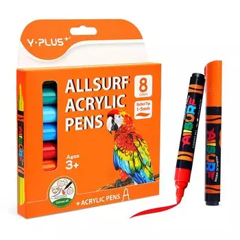 YPLUS 3x Large Capacity Acrylic 8 Large Capacity Acrylic Marker Pen for DIY Art Crafts on Art Supplies Marker, Water-based Pen, Quick-drying,