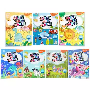 YPLUS Water Coloring Book for Years Акварельная бумага для лет Многоразовые раскраски Живопись и подарок для творчества с 7 темами Малыши, 1-3 года, 2-4 года,