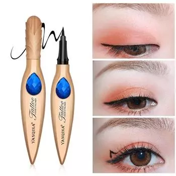 YQN водонепроницаемый карандаш для подводки глаз, жидкие подводки для глаз, ручка для макияжа больших глаз, косметический инструмент чёрный