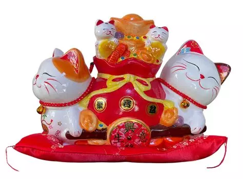 YRO Jubao Bon 2 кошки Feng Shui Удачи Процветания Открытия Праздничный подарок Отличная удача для открытия Удачи Удачи Удачливый кот Удачливый кот Удачливый кот