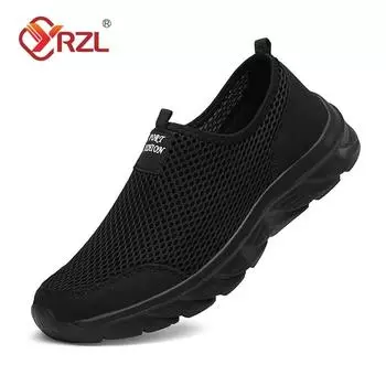 YRZL Lightweight Men Casual Shoes Breathable Slip on Male Casual Sneakers Anti-slip Men s Flats Outdoor Walking Shoes Size 38-46 39 синий