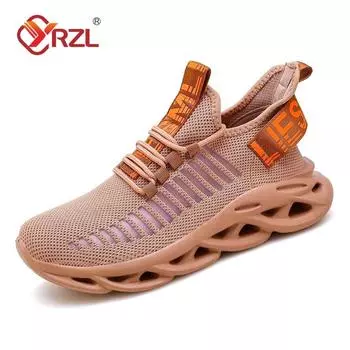 YRZL Men Shoes Comfortable Sneakers Womoen Breathable Couple Running Shoes Mesh Tenis Sport Shoes Size 36-46 Waling Sneakers Men 36 чёрный