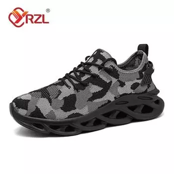 YRZL Mens Running Shoes Lightweight Breathable Casual Thick Sole Sports Shoes Plus Size Fashion Non Slip Jogging Shoes Men 38 красный