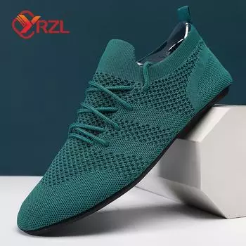 YRZL Mesh Loafers Men Driving Moccasins High Quality Flats Walking Shoes Breathable Non Slip Casual Loafers Summer Mens Shoes 36 чёрный