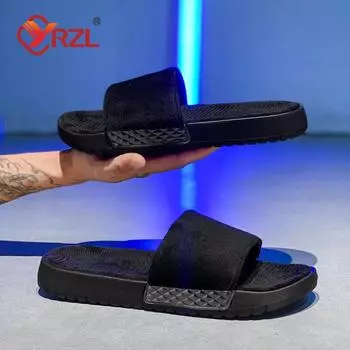 YRZL Модные мужские зимние тапочки Черные тапочки Мужские домашние тапочки для спальни для мужчин Домашняя обувь Повседневная обувь на плоской подошве для улицы 38 светло-серый