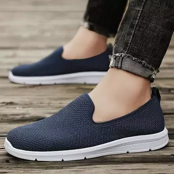YRZL Мужская повседневная обувь Slip on Breathable Mesh Мужская обувь Мужские кроссовки Удобная легкая прогулочная обувь для мужчин Лето 39 синий