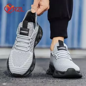 YRZL Мужская спортивная обувь Дышащие легкие кроссовки для активного отдыха Черные сетчатые кроссовки для бега Спортивная обувь для бега Теннис Прогулочная обувь Мужская 39 чёрный