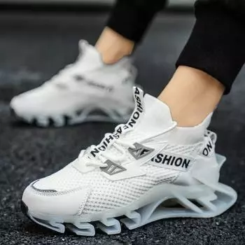 YRZL Мужские кроссовки Удобные кроссовки Высокое качество Новые мужские сетчатые повседневные туфли Анти-амортизирующие спортивные мужские туфли Повседневные кроссовки 38 чёрный