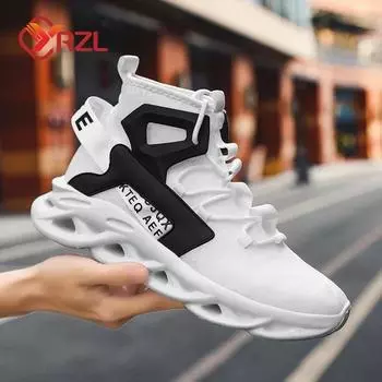 YRZL мужские легкие высокие кроссовки дышащие нескользящие удобные сетчатые кроссовки для мужчин модные повседневные кроссовки 40 белый