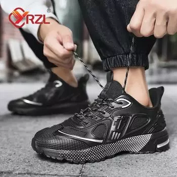 YRZL мужские повседневные кроссовки для бега с толстой подошвой, нескользящая мягкая подошва, модные удобные дышащие кроссовки для мужчин, размер 39-46 39 серебряный